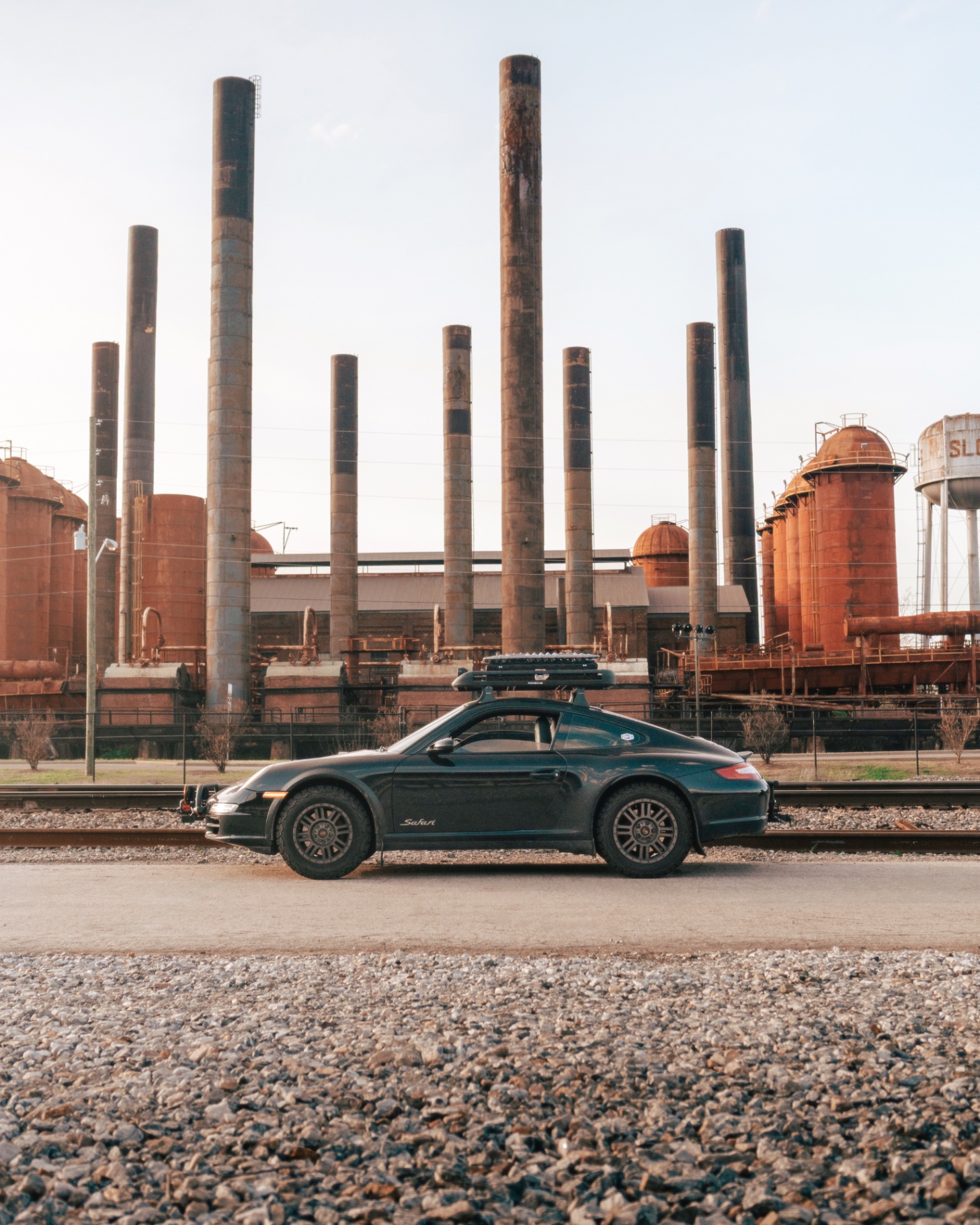 Our Safari 911 parked at Sloss Furnaces